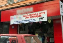 Em tempos de “vacas magras”, loja faz promoção para garantir “o leite das crianças”
